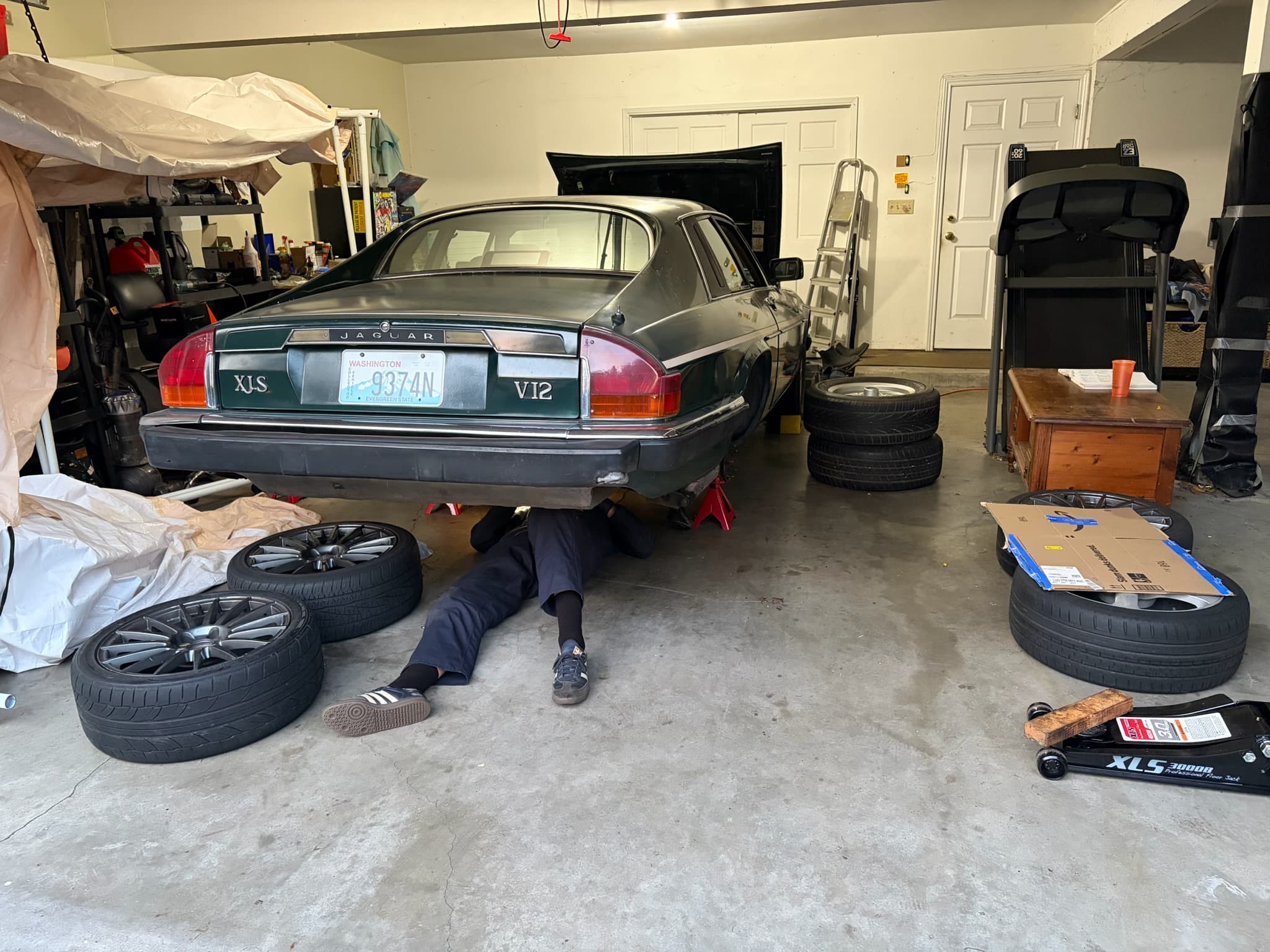 Under the rear again with wheels off - finishing up the subframe reinstall