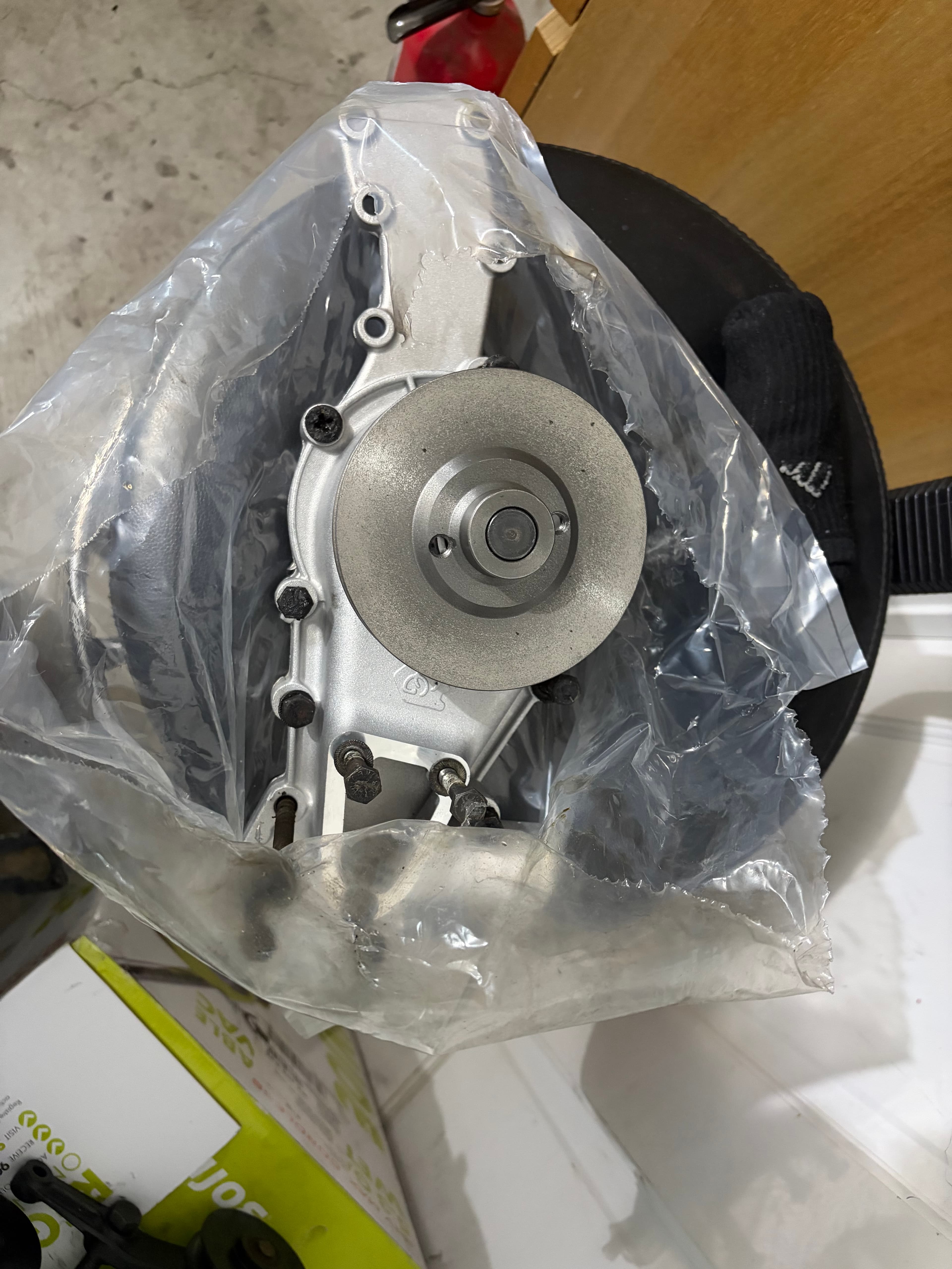 New water pump as old one developed a leak (worn seal)